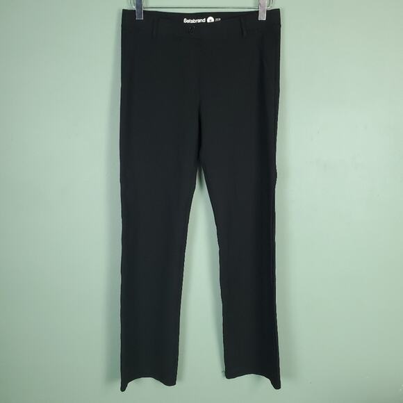 Betabrand Black Classic Straight Leg Dress Yoga Pull On Pants Medium - Picture 1 of 4